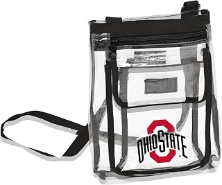 Logo Brands Gameday Clear Crossbody Bag - Stadium Approved, Adjustable Strap, Front Zipper Pocket