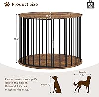 Vista 2 de Mueble de jaula para perros de 32 pulgadas para perros grandes y medianos, perrera de madera para interiores, mesa auxiliar decorativa para casa