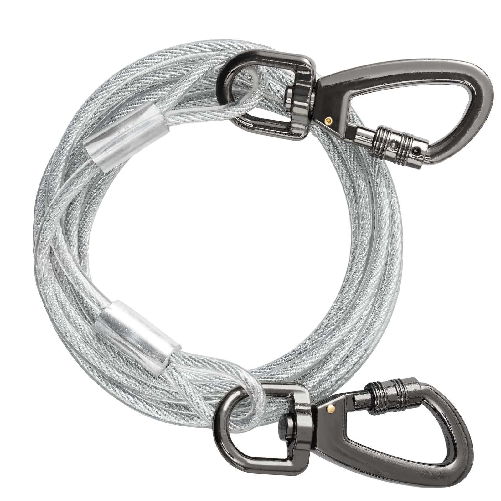 Dog Tie Out Cable 15FT,Dog Runner Lead for Yard with Heavy Duty Safety Buckle,Dog Zipline for Backyard,Dog Tether for Small Large Dogs Up to 250LBS,Dog Chain Leash for Outside,Camping,Outdoor