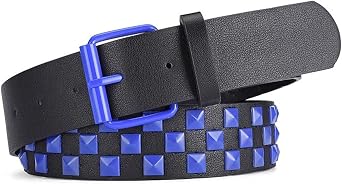 Womens Faux Leather Belt Punk Rock Pyramid Stud Goth Style Spiked Casual Fashion Thick Gothic Studded Belts