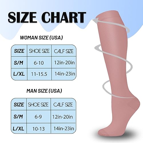 Miniatura 6 de CTHH 57 pares de calcetines de compresión para mujeres y hombres, medias de compresión para apoyo, correr, atletismo, enfermería, viajes