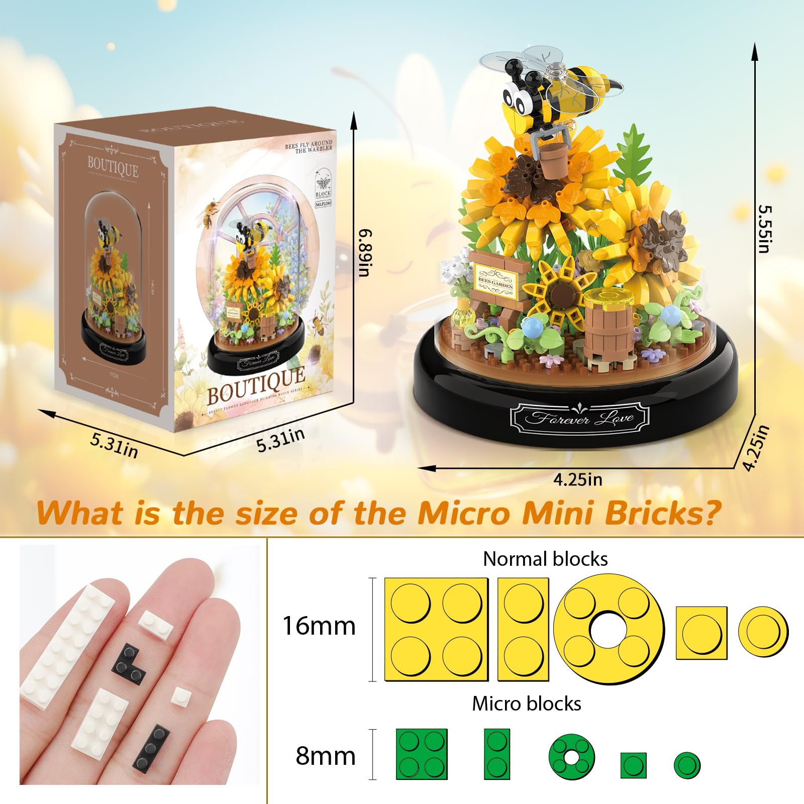 Amazon.com: QLT QIAOLETONG Flower Bouquet Building Sets, Animals