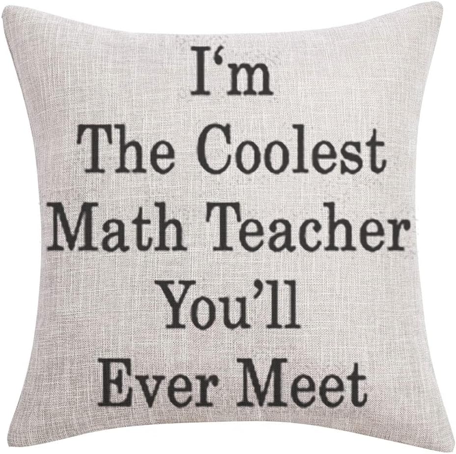 Las fundas de almohada para profesores de matemáticas más geniales de 18 x 18 pulgadas, fundas de almohada impermeables para exteriores, decoración