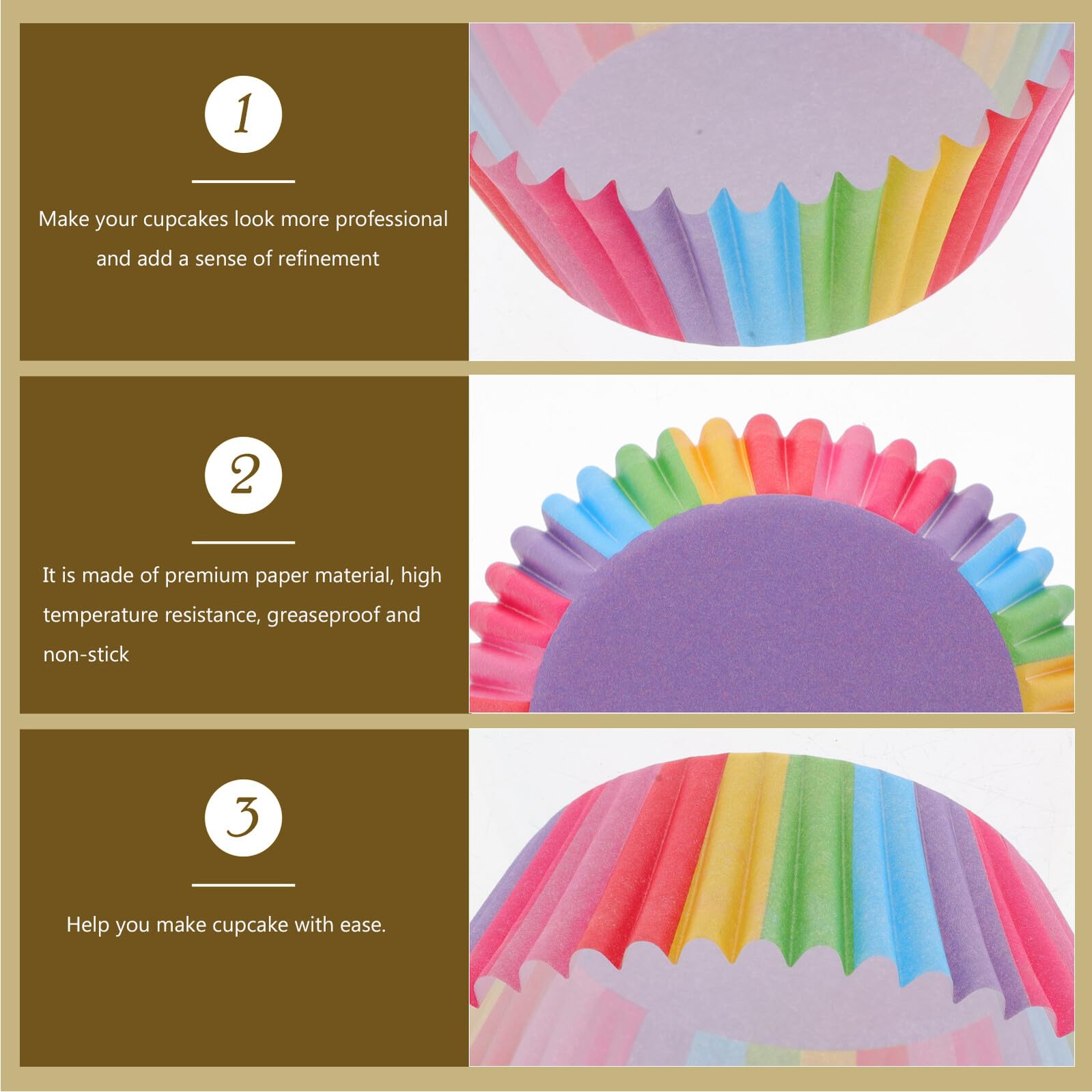 1000 Piezas de Cuencos de Postre de Papel Resistentes Grasa sin Olor para Hornear Muffins y Cupcakes en Bodas y Almuerzos