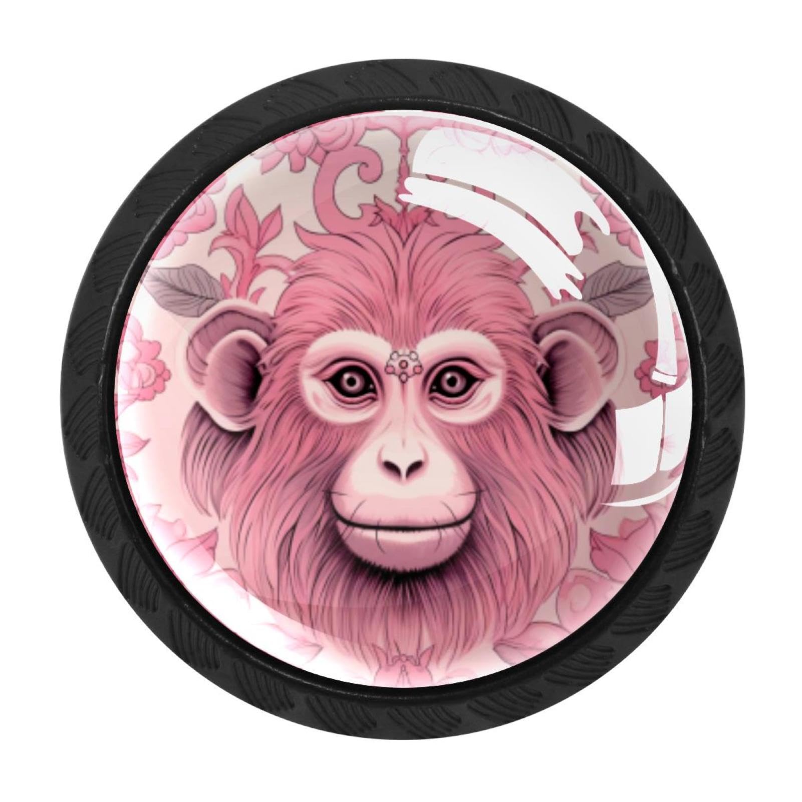 Chenzzzz Multicolored 04 4 Pack Pink Monkey Orangutan Drawer Knob Cabinet Hardware