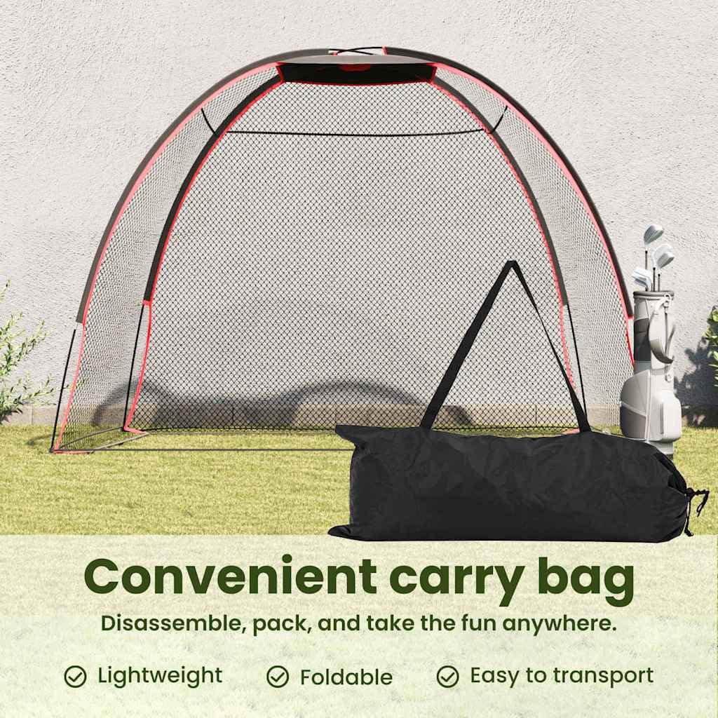 vidaXL Ayuda de Entrenamiento de Golf Negro 314 x 150 x 206 cm, Logra Progreso con Esta Ayuda de Golf Duradera, Entrenar al Aire Libre y refinar Tus Habilidades.