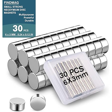 JUNAN Small Round Magnets ,6x3mm Strong Mini Neodymium Magnet For Fridge Office Classroom Magnetic Whiteboard DIY Craft(Pack Of 50