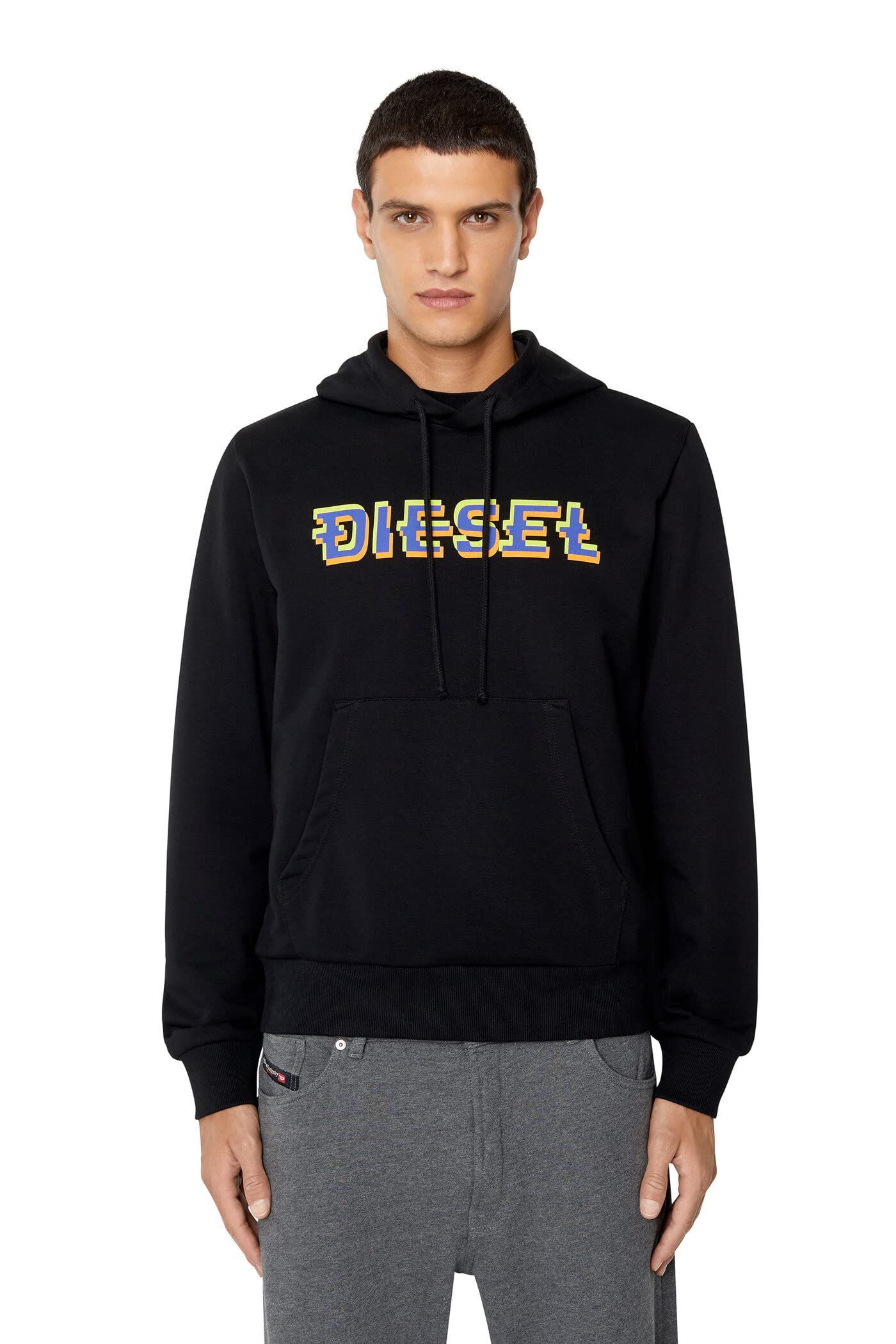 Diesel Men's 9XX-0Hayt Diesel_s-Ginn-Hood-K27 Felp_sweatshirt_black_xxl