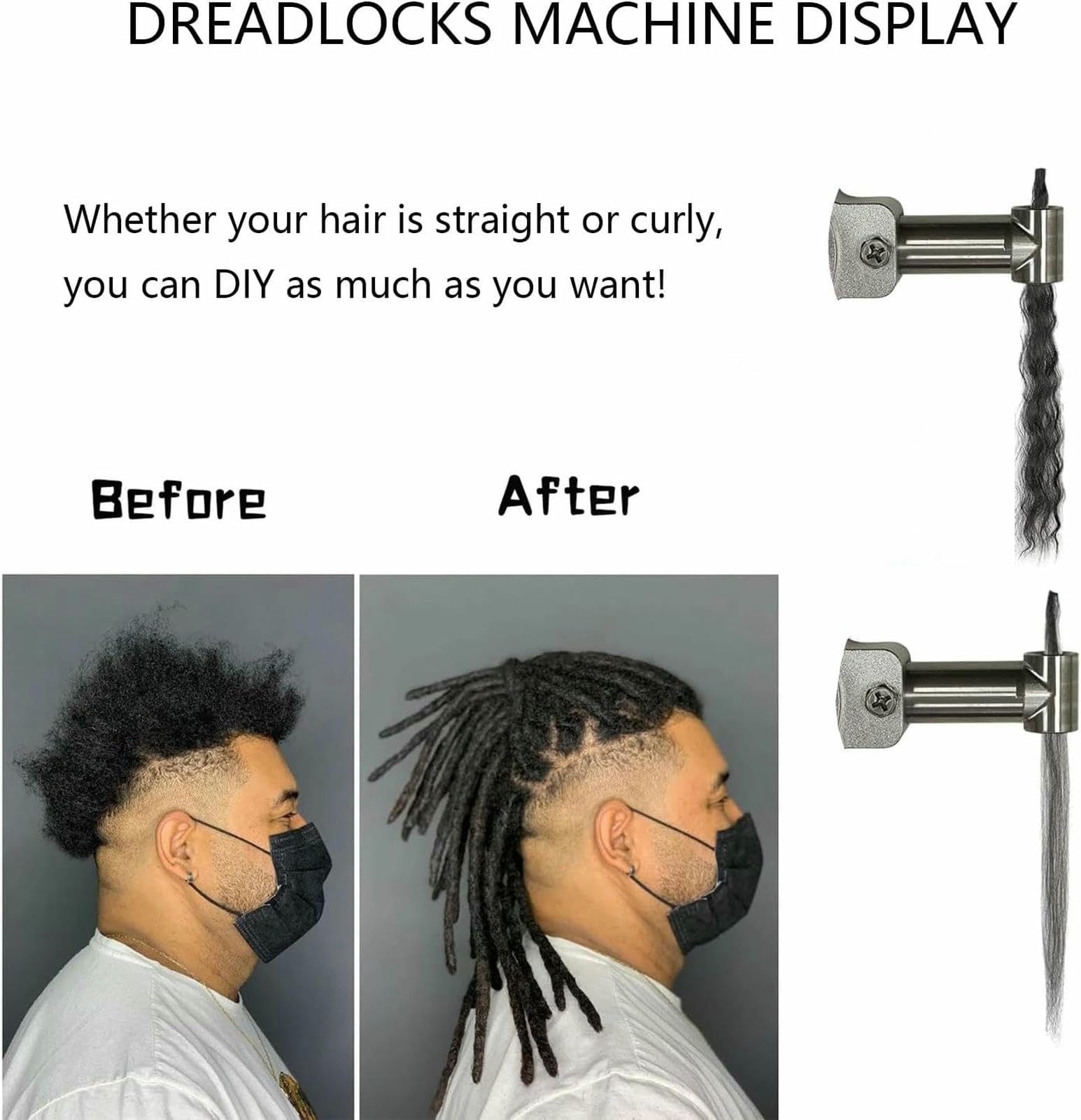 Maker De Rastas Eléctricas Portátiles De Dreadlocks, Máquina De Rastas, Mini Máquina De Crochet De Trenzas De Mano