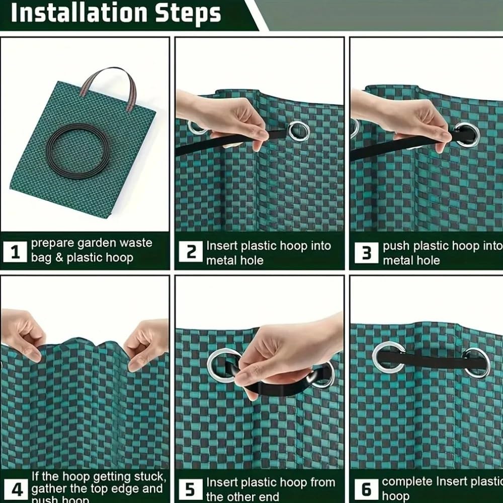 Bolsas para residuos de jardín, reutilizables para recolección plantas y hojas Bolsa para hojas