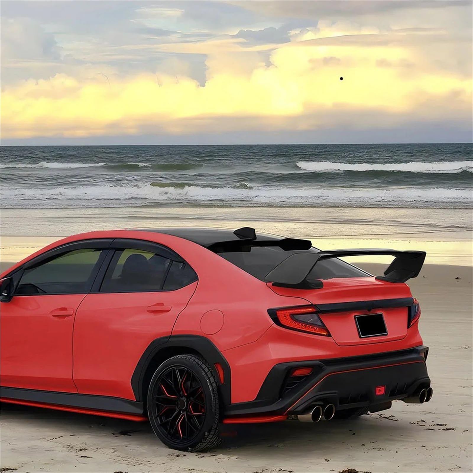 Dla Subaru Dla WRX STI VB 2022-2025 Lotka Tylny Spoiler Bagażnika Skrzydło Na Klapie Akcesoria Dekoracyjne Do Nadwozia Spojler Tylny Trunk Wing(Carbon Fiber Look)