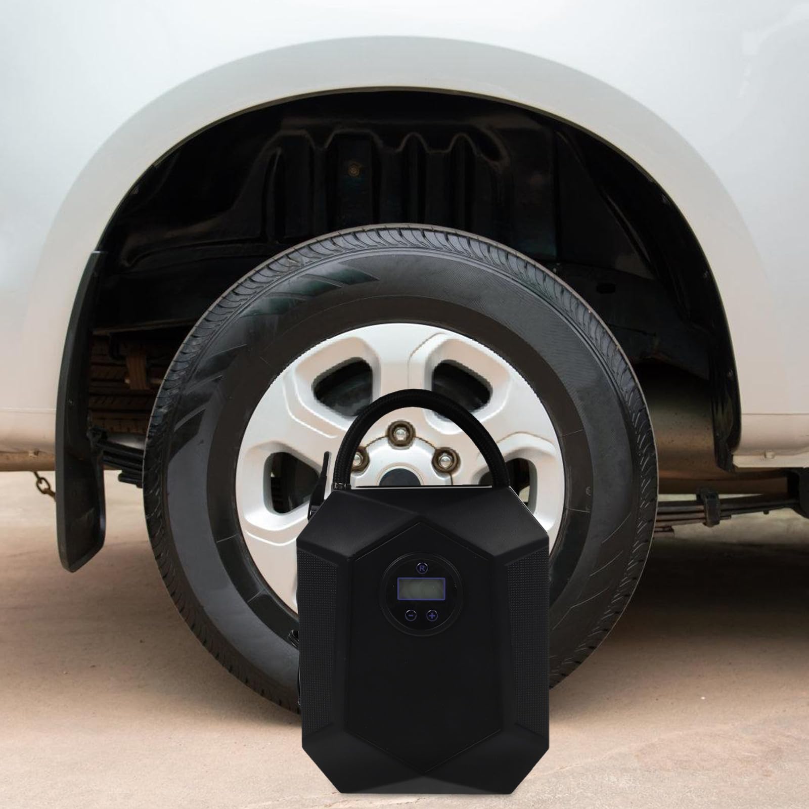 Tragbare Autoreifen Luftpumpe 12v aus Abs und Kupfer mit Digitalanzeige