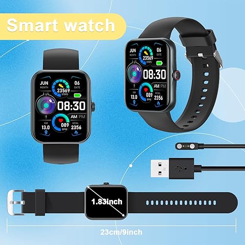 Miniatura 7 de PTHTECHUS Reloj inteligente para niños, 1.83 pulgadas, rastreador de actividad física para jóvenes, con monitor de frecuencia cardíacasueño, 37