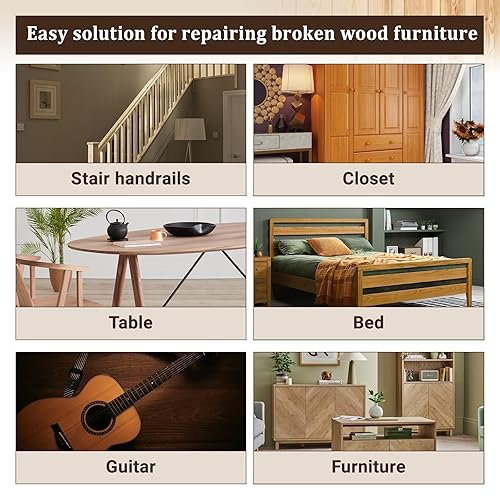 Miniatura 4 de Verny Relleno de madera, reparaciones, acabados y parches, pintable, manchable, lijable y de secado rápido, 9.8 onzas