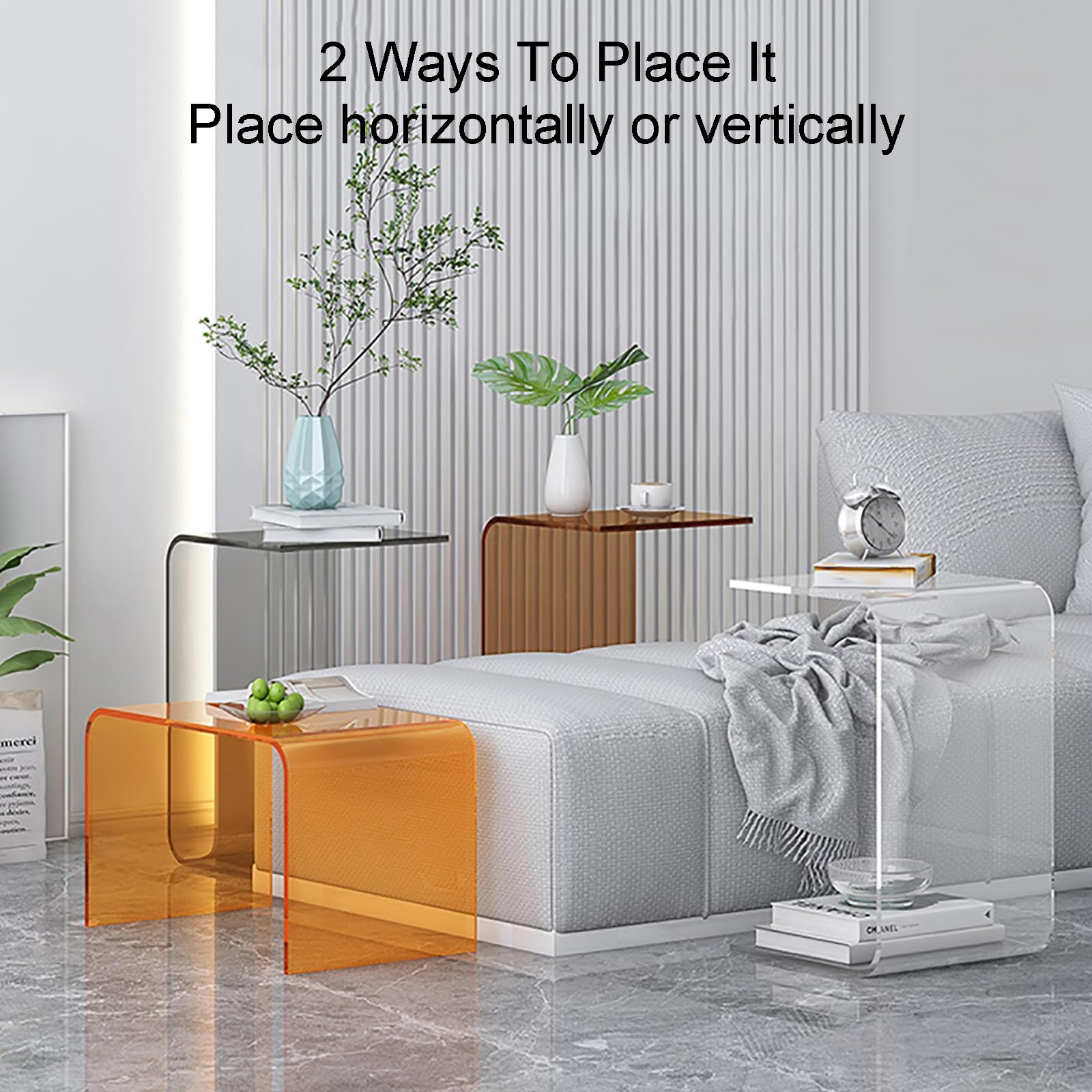 Amazon｜サイドテーブル ベッドサイドテーブル ソファ テーブル クリア