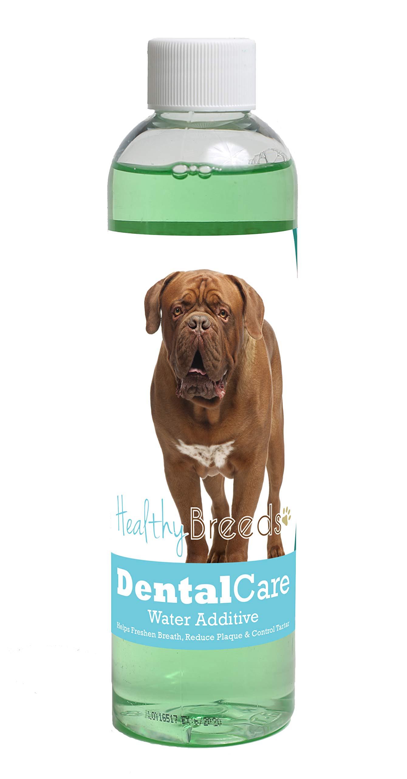 Healthy Breeds Dog Dental Care Water Additive for Dogue de Bordeaux - Helps Freshen Breath, Reduce Plaque &amp; Control Tartar - Mint Flavor - 8 oz