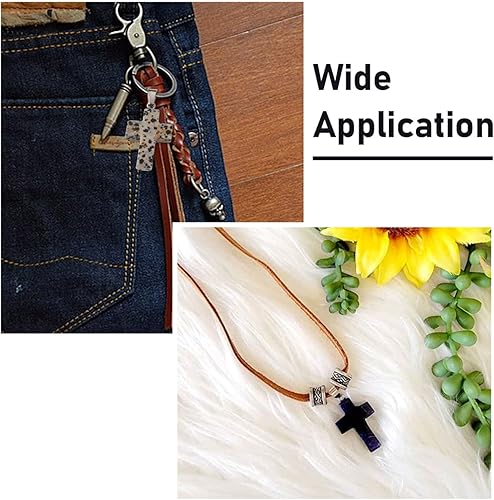 Miniatura 5 de Mega Pet 24 colgantes de cruz de piedras preciosas naturales, dije de crucifijo de piedra mixta con bucles de búsqueda de metal para bricolaje,