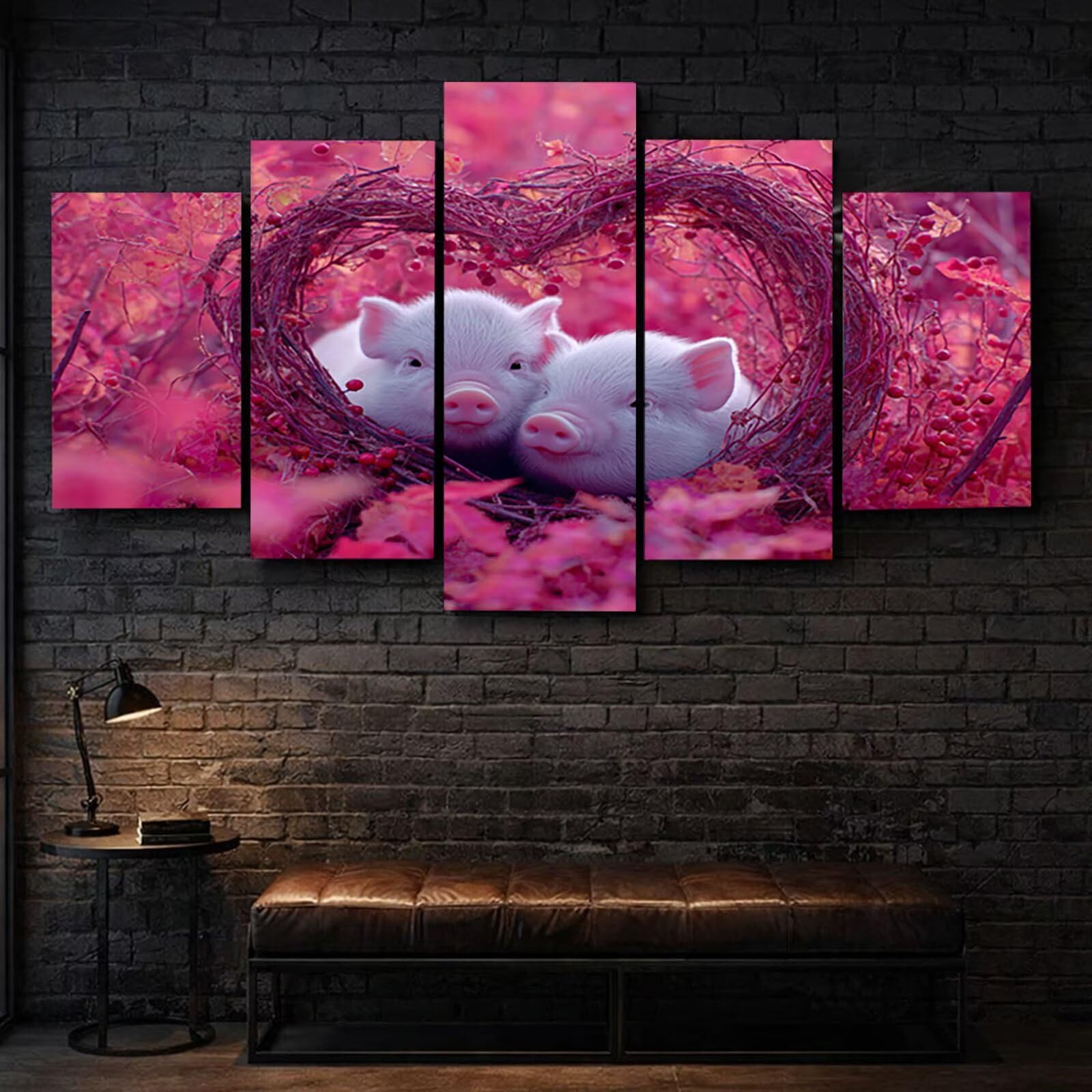 5er-Pack Diamond Painting Schwein Diamond Painting Erwachsene, 5 Pack Malen Nach Zahlen Tier mit Diamant, 5D Leinwand Bilder Bastelset Erwachsene für Home Decoration Geschenke für Frauen GYZH-2599