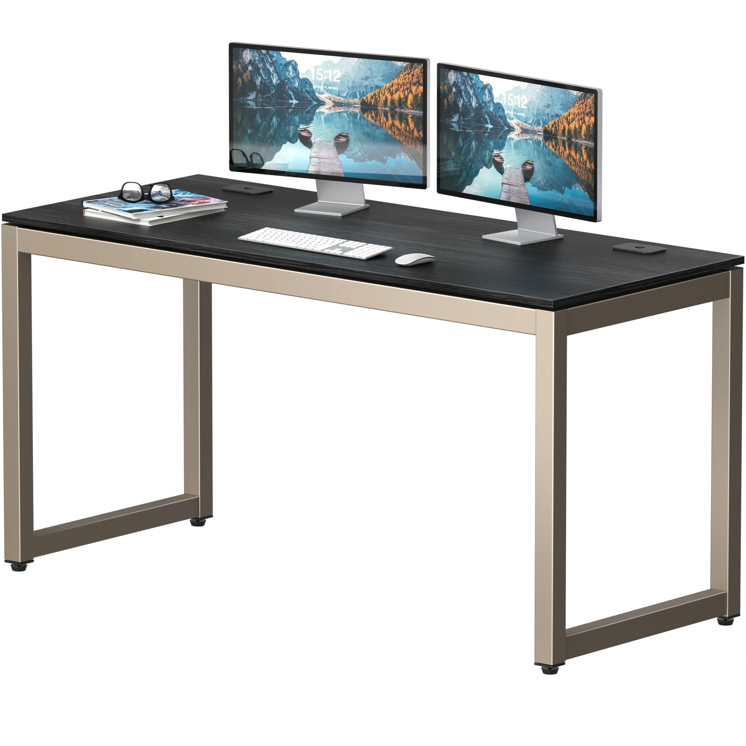 SHW 55-Inch Commercial-Grade Office Computer Desk Espresso