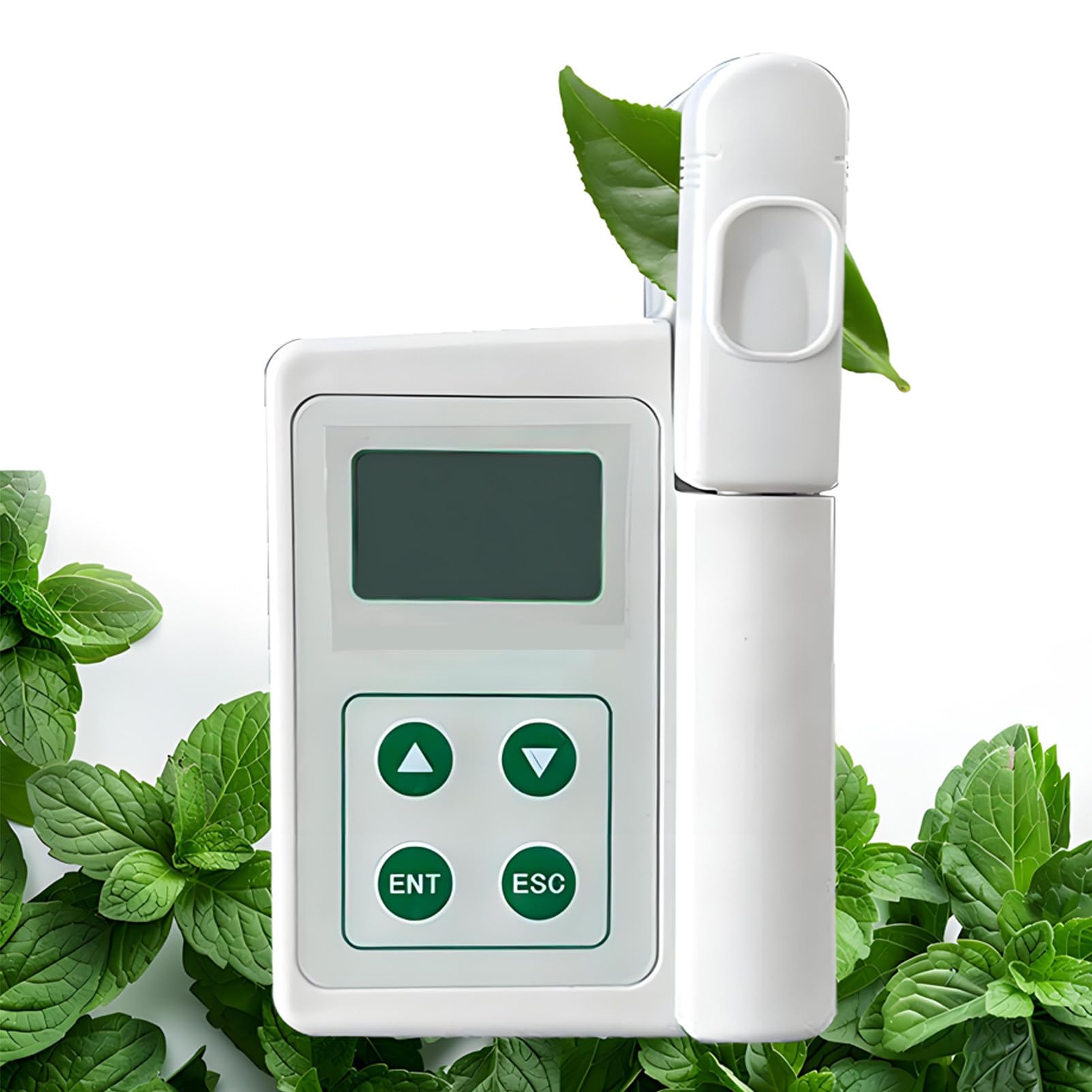 DUMIPME Handheld Digital Chlorophyll Tester, 4-in-1 Plant Health Monitor (Chlorophyll, Nitrogen, Temp, Moisture), 0.0-99.9 SPAD Range, Compact & USB Rechargeable for Agriculture & Research B