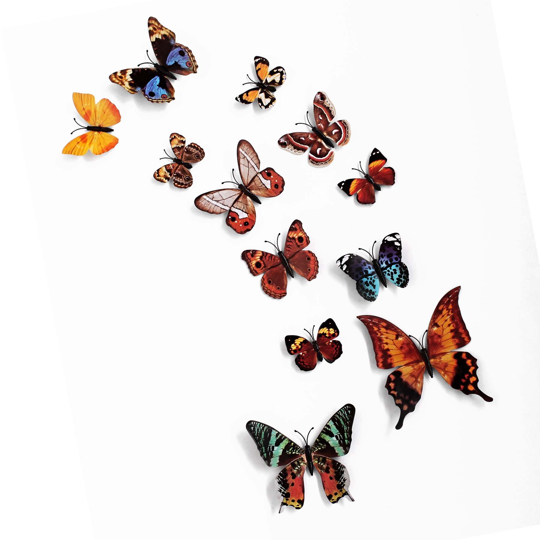 3D Butterfly 12PCS Stickers Making Stickers Wall Stickers Crafts Butterflies (Colorful)