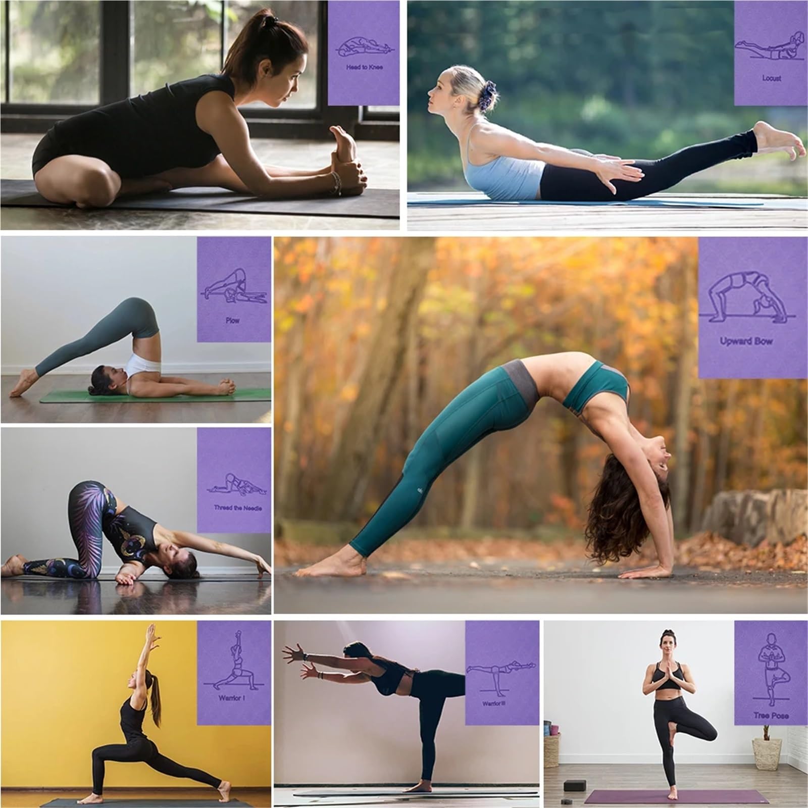 Yogamatte Yogamatte 183 cm * 61 0,6 Tpe Fitness for Männer und Frauen rutschfeste Übung 1 Stück