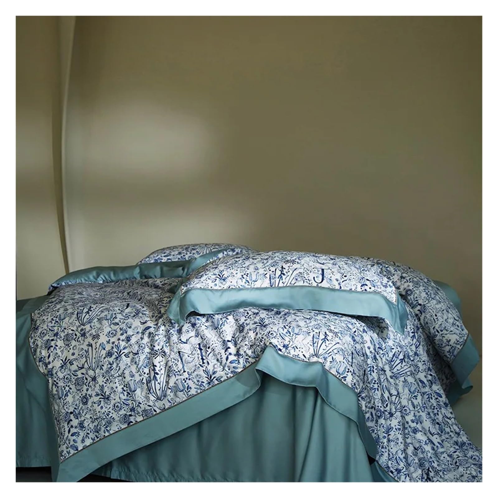 Sbcgfy D 800Tc Chic Floral Bedding Set Cooling Silky Soft Like Mulberry Silk Uvet Cover Be Sheet 2 Pillowcases,Cotton Uvet, Zq-11042,-Fitte Be Sheet_king 4Pcs
