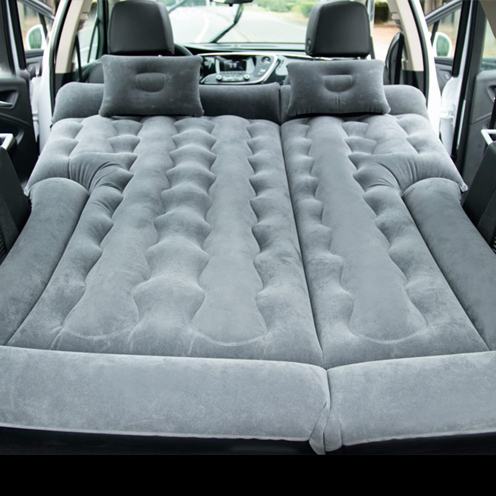 Matelas pneumatique pour voiture et camping auto-gonflant double