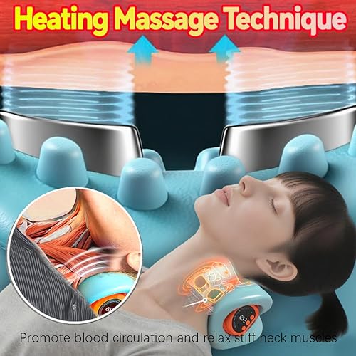 Miniatura 2 de Masajeador de cuello Shiatsu 2025, masajeador de cuello con calor eléctrico de hombros y masaje cervical para aliviar el dolor, almohada de masaje