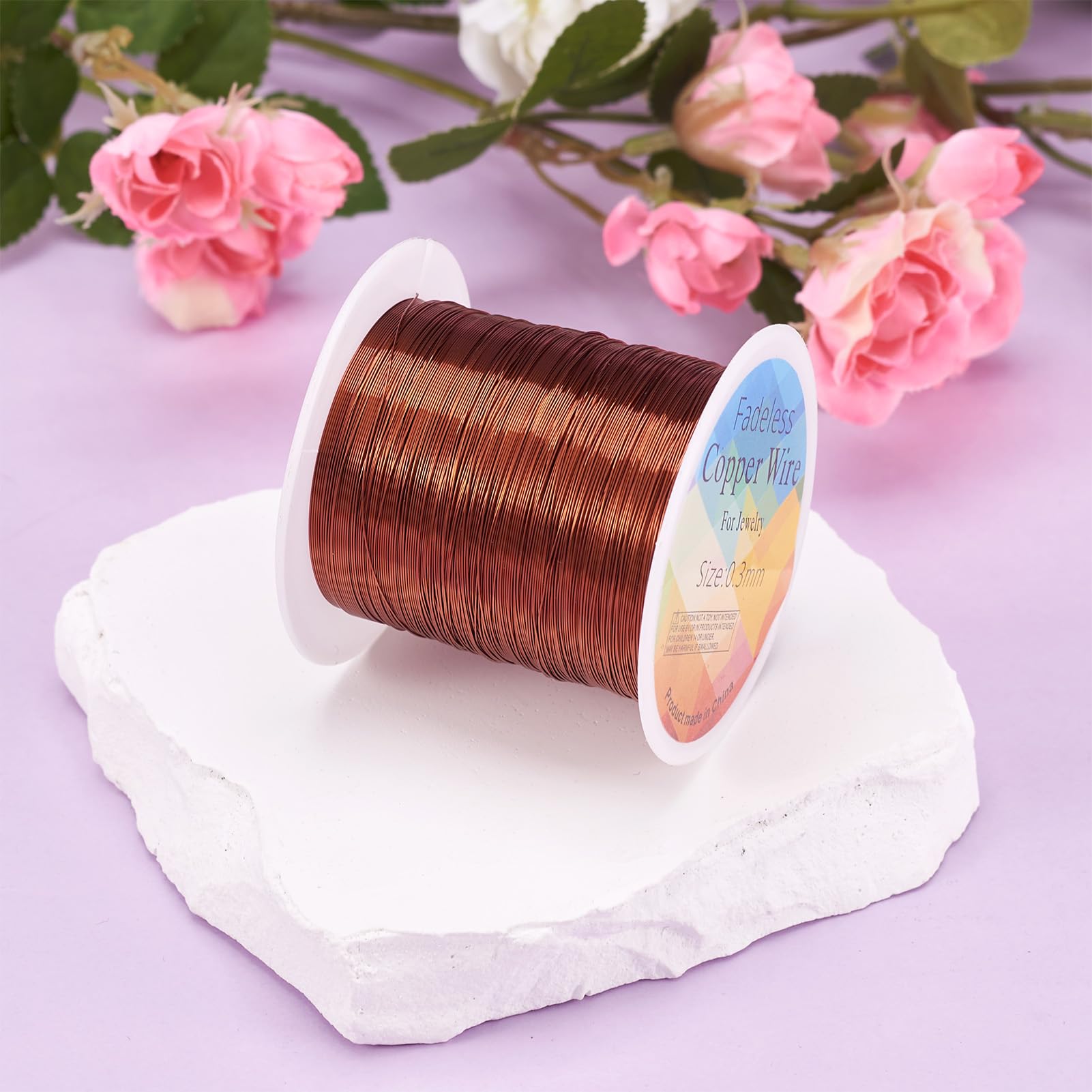 PandaHall 236FT Tarnish Resistant Bare Copper Wire 28 Gauge 0.3mm Jewelry Beading Wire for Crafts Beading Jewelry Making Supplies(Saddle Brown) - Image 2