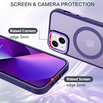 BENTOBEN for iPhone 13 Mini Phone Case, iPhone 13 Mini Case [Compatible with Magsafe] Translucent Matte Magnetic Slim Thin Shockproof Women Men Protective Cover for iPhone 13 Mini 5.4, Dark Purple