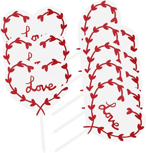 Miniatura 6 de 20 piezas de insertos para tartas del día de San Valentín, decoración para tartas, decoración de tartas de boda, decoración romántica para cupcakes,