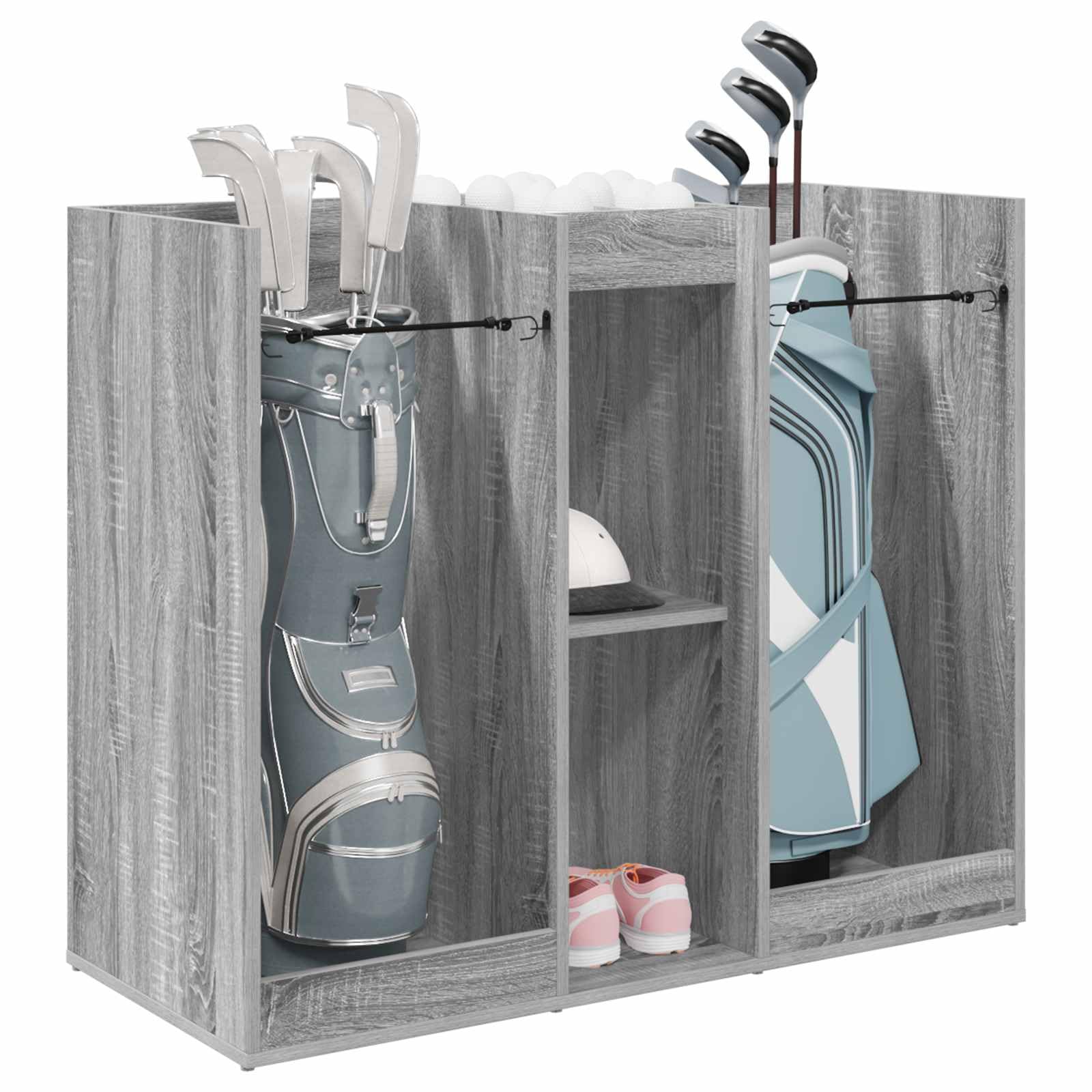 vidaXL Golf Cabinet Plain Grey Sonoma 102 x 45 x 85.5 cm, Ample Storage Unit, Modern Golf Cabinet, Indoor Furniture, Rectangular Shelving, Functional Garage Organizer, Stylish Design
