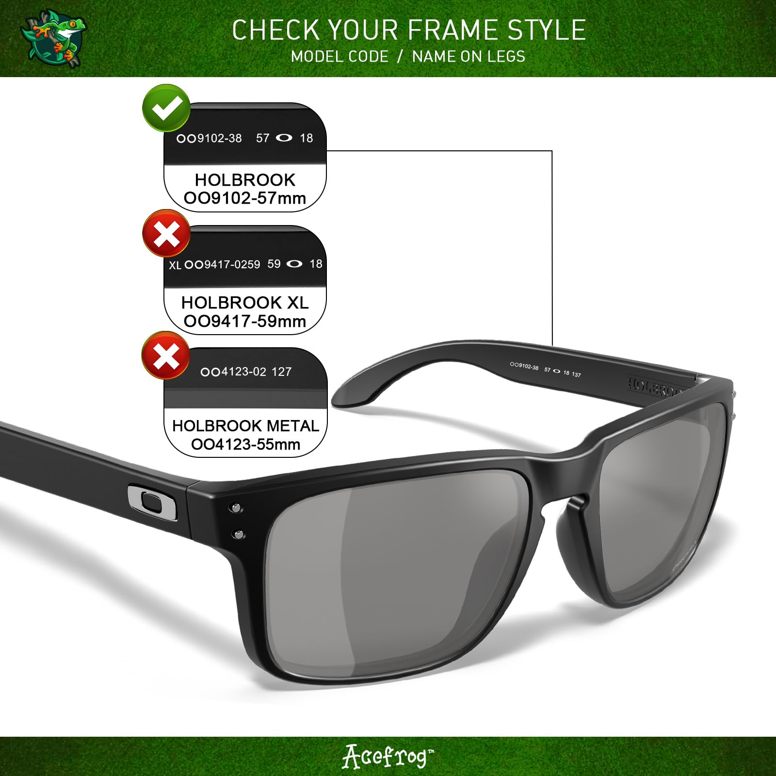 Acefrog 4 Paar polarisierte Ersatzgläser für Oakley Holbrook OO9102 Sonnenbrille, perfekte Passform, bruchsicher,kratzfest, Value Pack