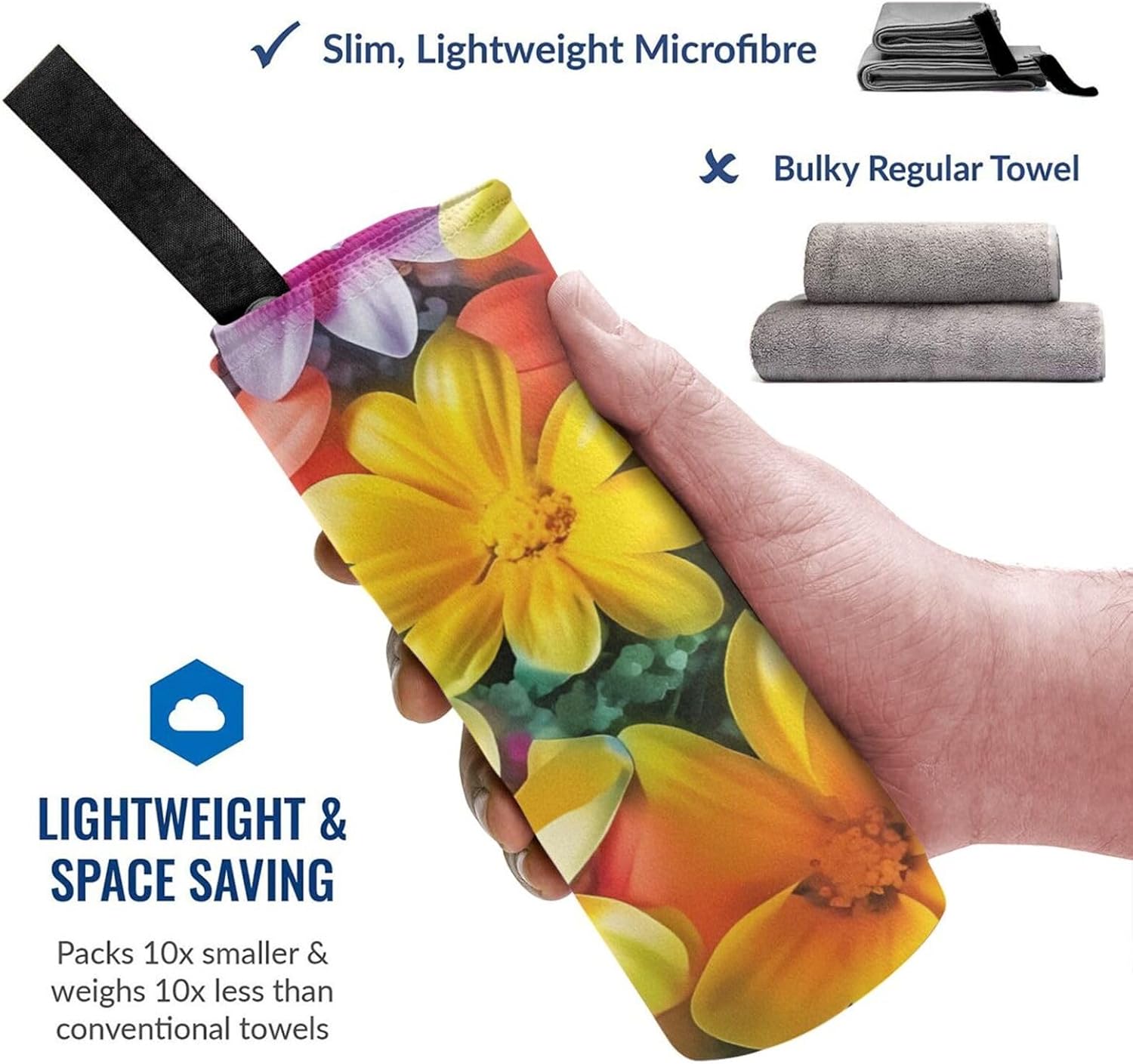 KHiry Microfiber Towel Beach Towels Blooming Flowers Quick Dry Towel Soft Lightweight Travel Towels Absorbent Large Easy Pack Travel Things Beach Blanket for Gym Sports Swimming