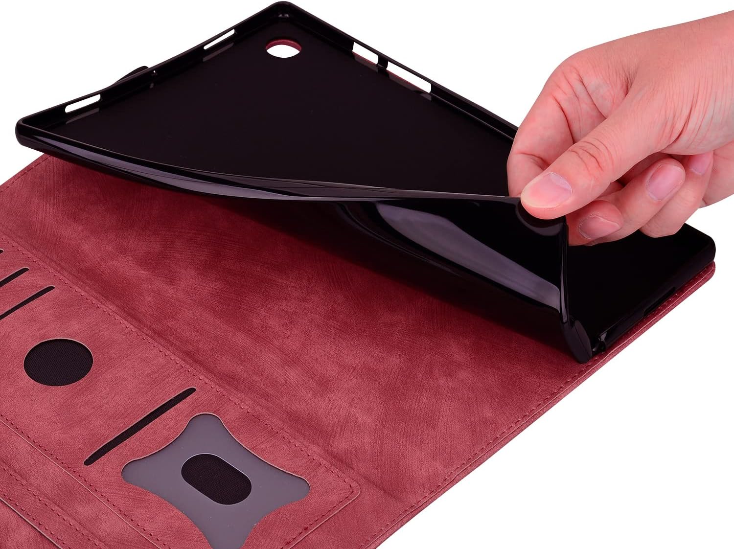 Case for Samsung Galaxy Tab S11 Ultra 14.6 inch 2025,Multi-Angle Viewing PU Leather Folio Stand Cover with Pencil Holder,Shockproof Protective Case for Samsung Galaxy Tab S11 Ultra,Red image 5