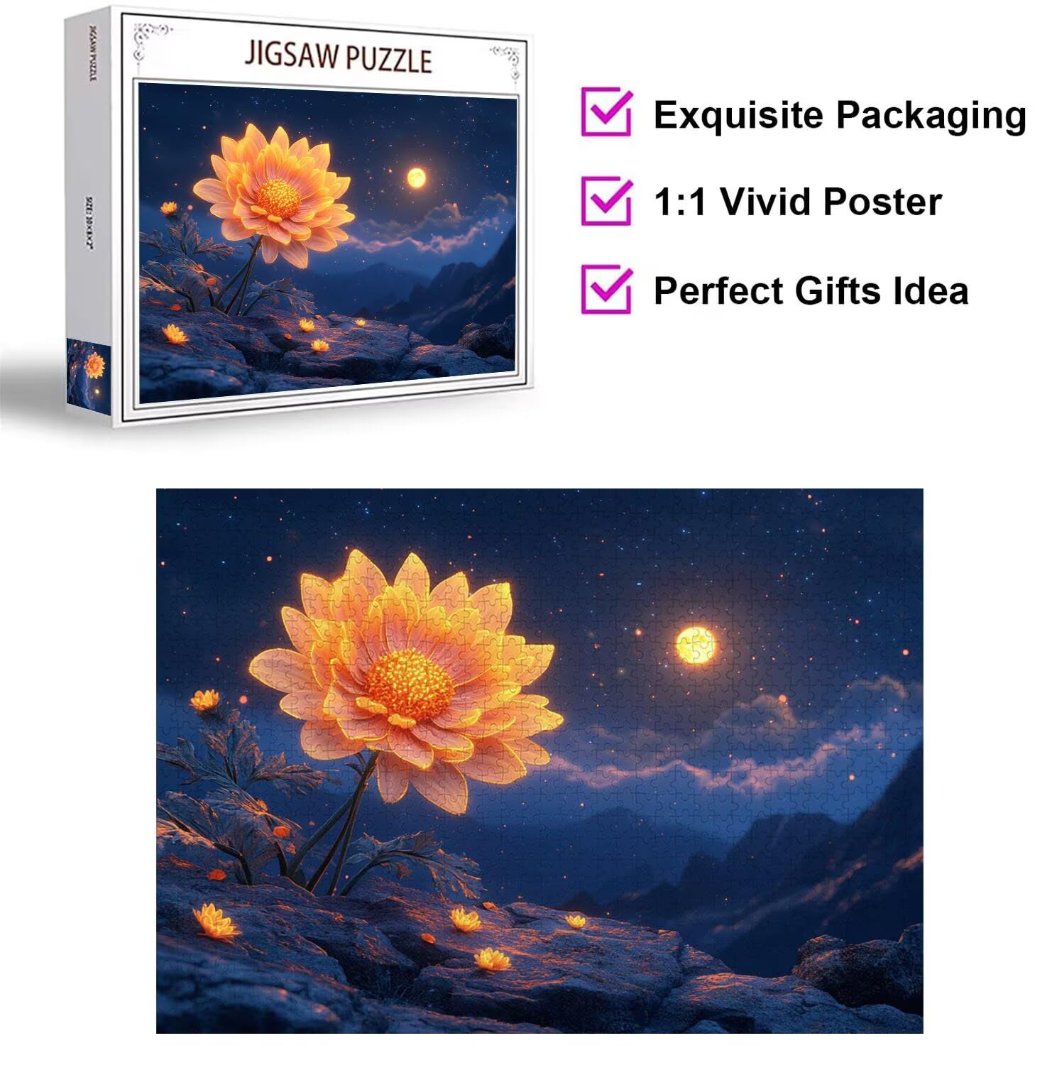 Puzzle 5000 elementów dla dorosłych, 3D, kwiaty, drewniane puzzle, N-320
