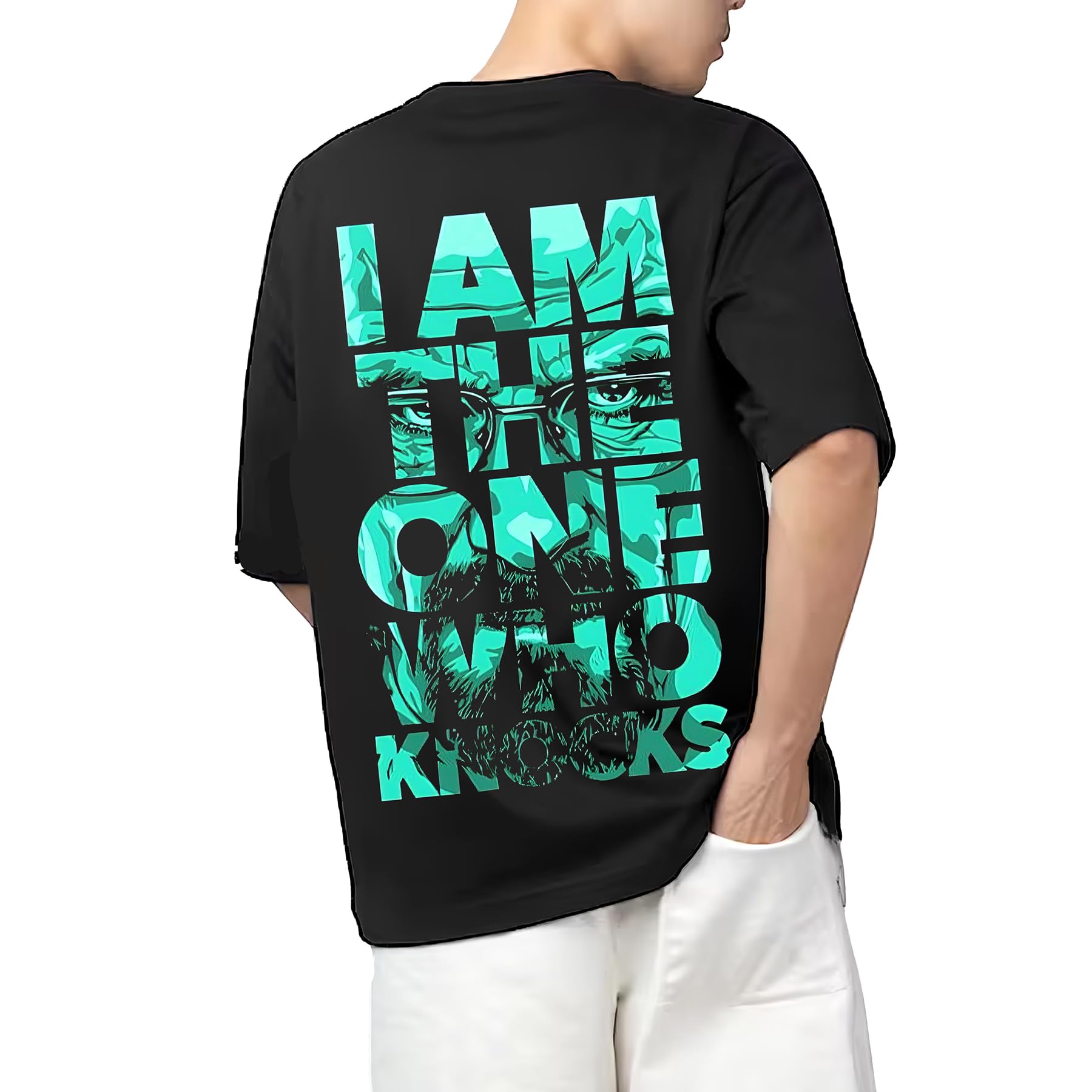 aroa Tshirt Walter White Model : 042 Men Cotton Printed Oversized/dropshoulder/Round Neck Black Tshirt for Men Women Unisex-picture-47