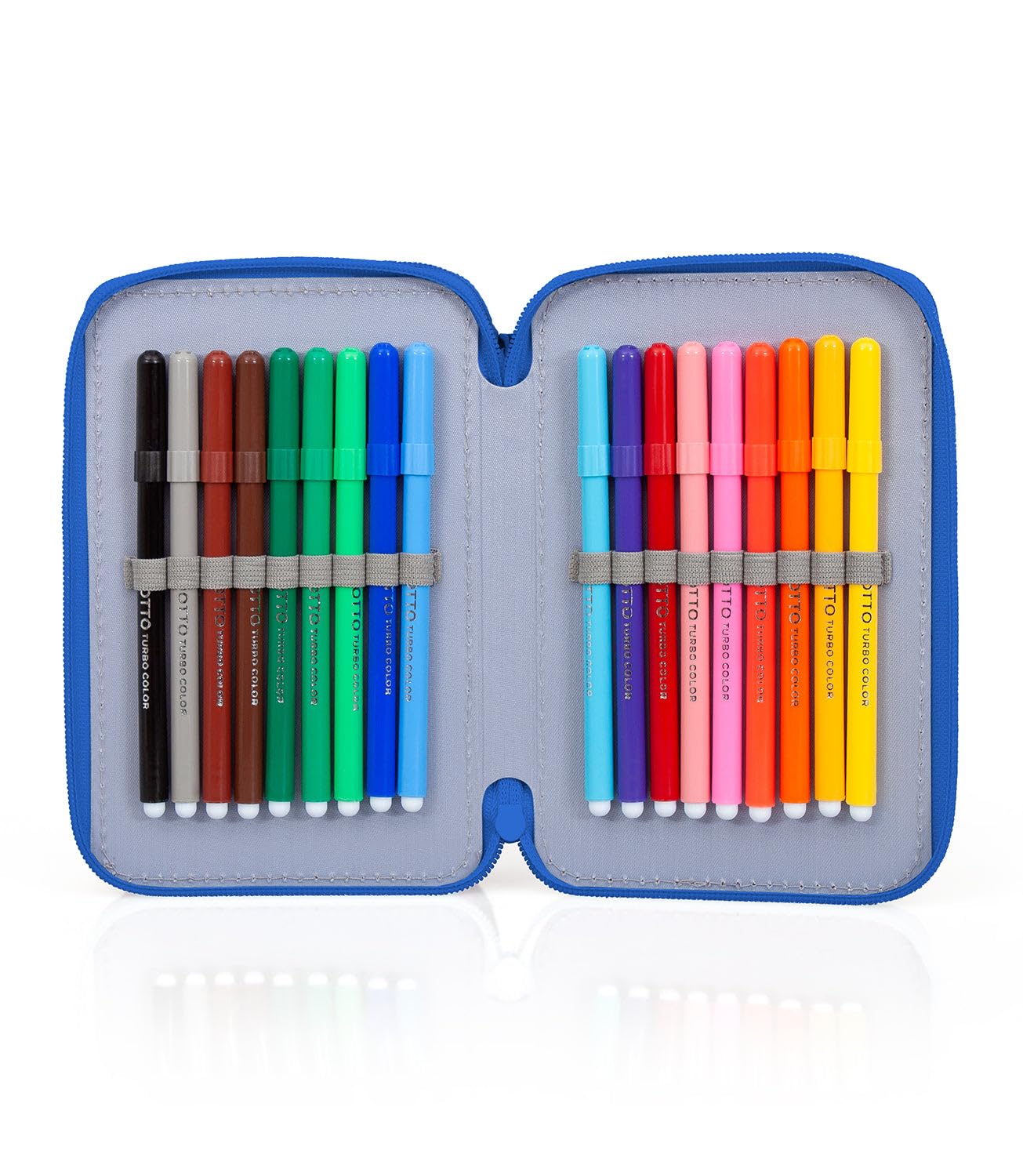 Astuccio Scuola Completo 3 Zip Riempito con 44 Pezzi con Pennarelli Giotto e Pastelli 4mm - Per i fan di Dragon Ball - Prodotto Ufficiale - Logo stampato 3D