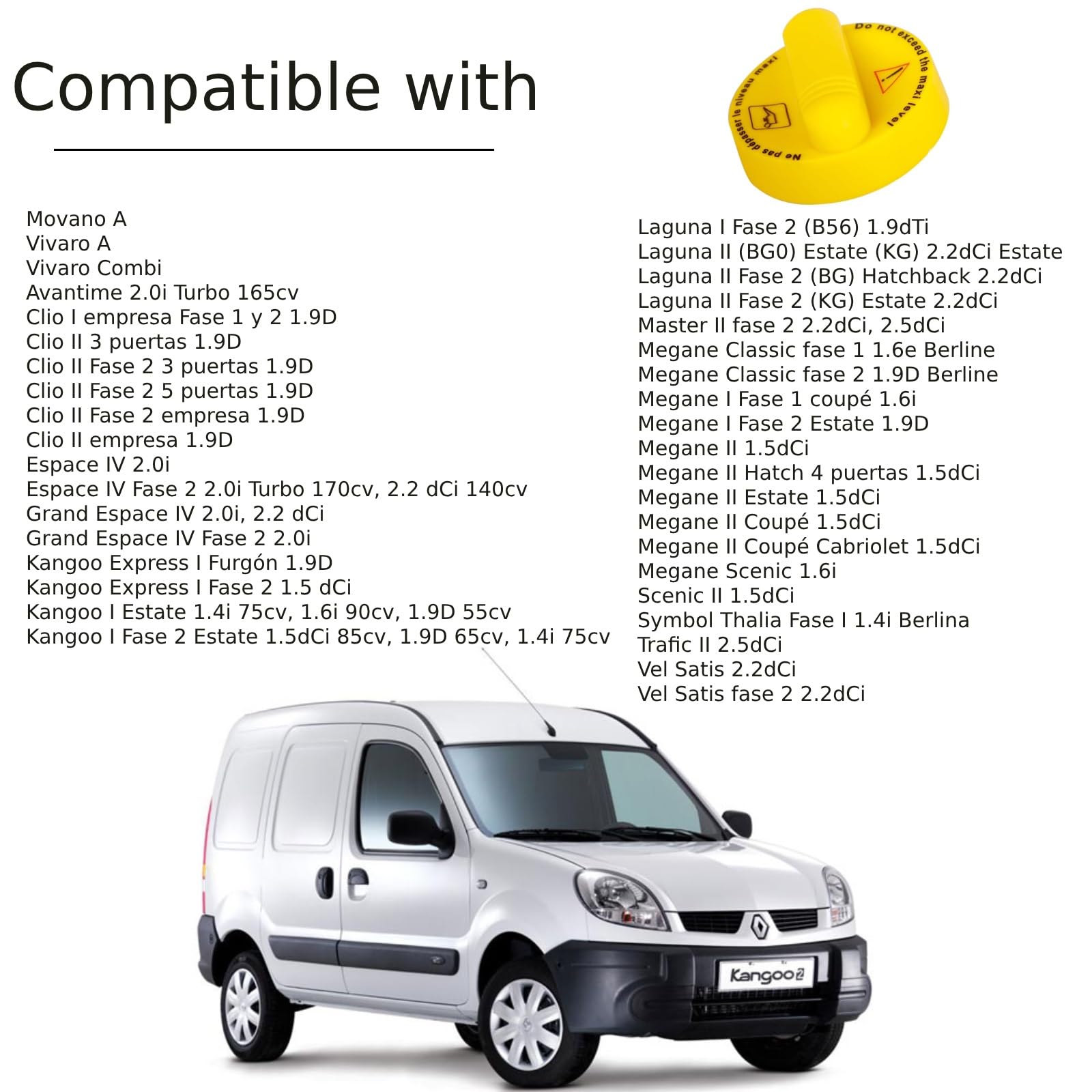 Twowinds Korek wlewu oleju 8200096805 Kompatybilny z Opel Movano