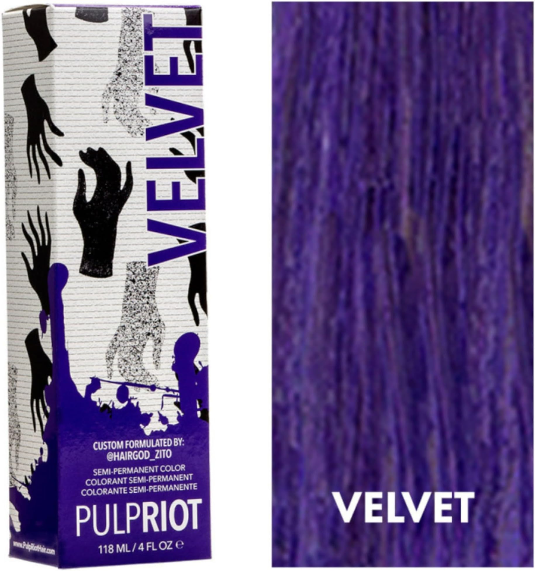 Pulp Riot Semi-Permanent Hair Color 4oz- Velvet
