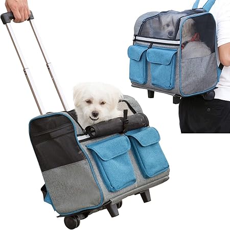 rolling backpack pet carrier