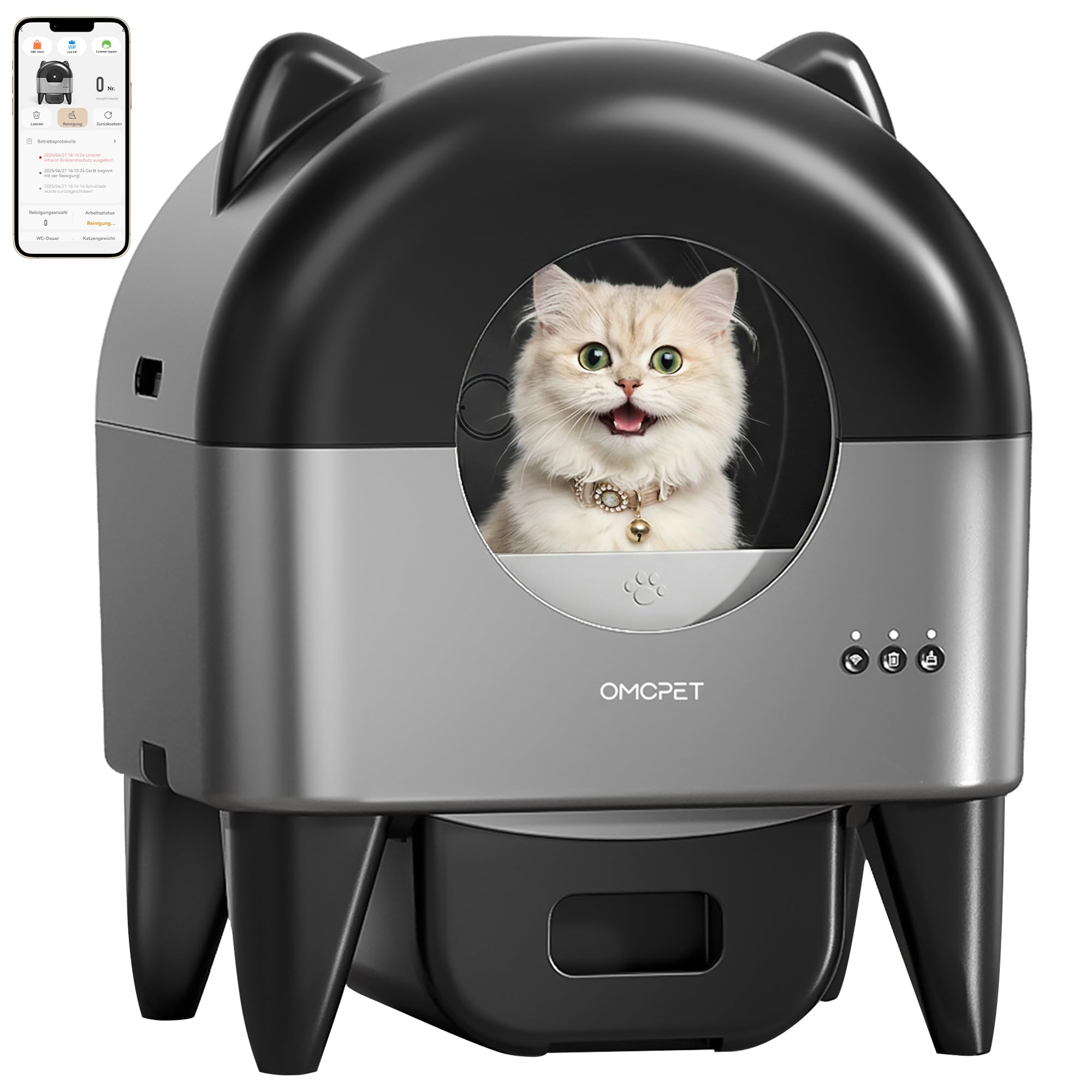 Amazon | 猫自動トイレ 全自動猫トイレ 自動清掃 臭いが漏れにくい 大