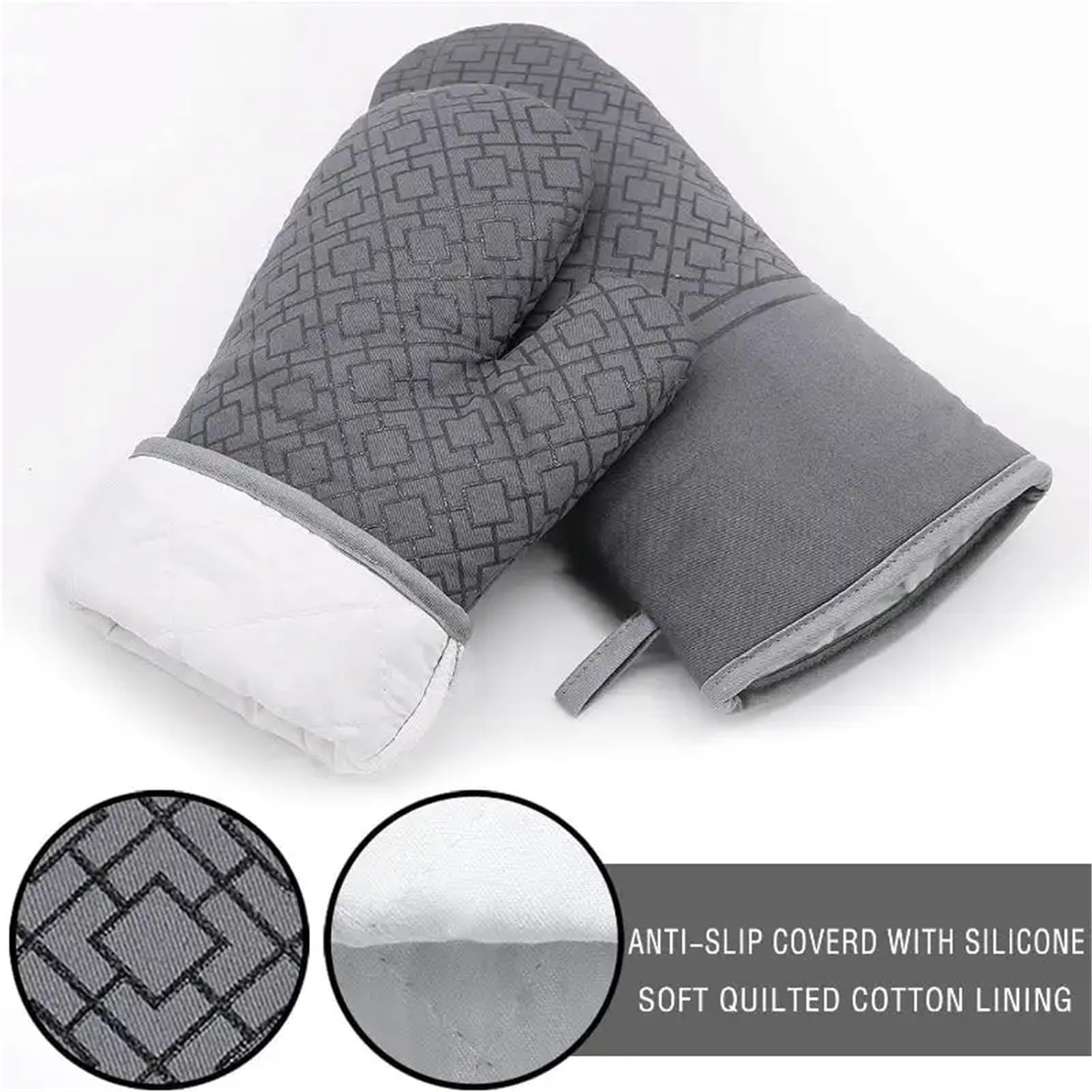 Ofenhandschuhe und Topflappen-Set, 6-teilig, Küchenofenhandschuh, hochhitzebeständig, 550 Grad, extra Lange Topflappen