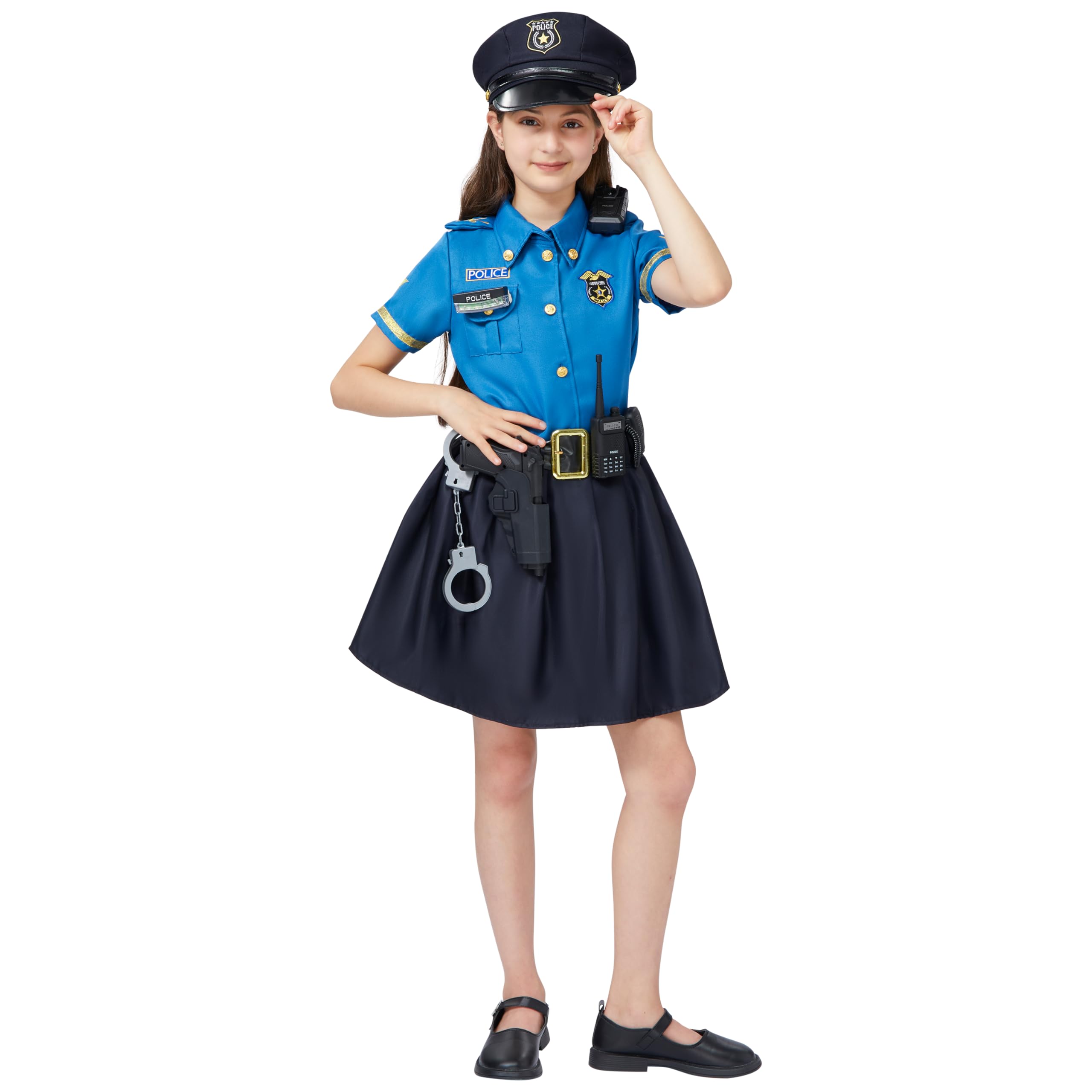 Spooktacular Creations Halloween Child Girl Police Disfraz Estilo azul claro