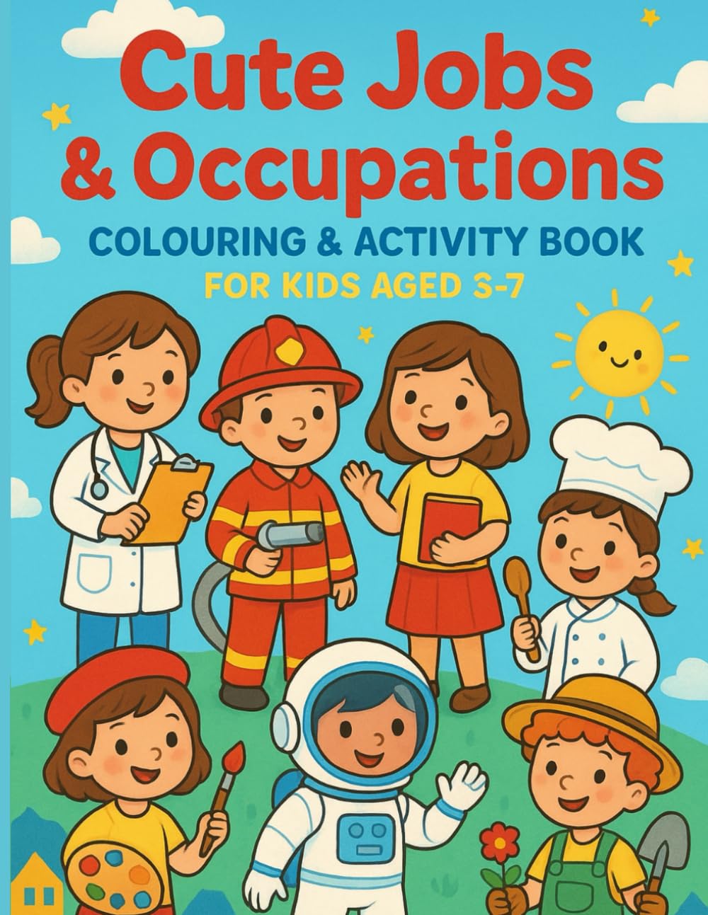 Cute Jobs & Occupations: Colouring & Activity Book for Kids Ages 3–7