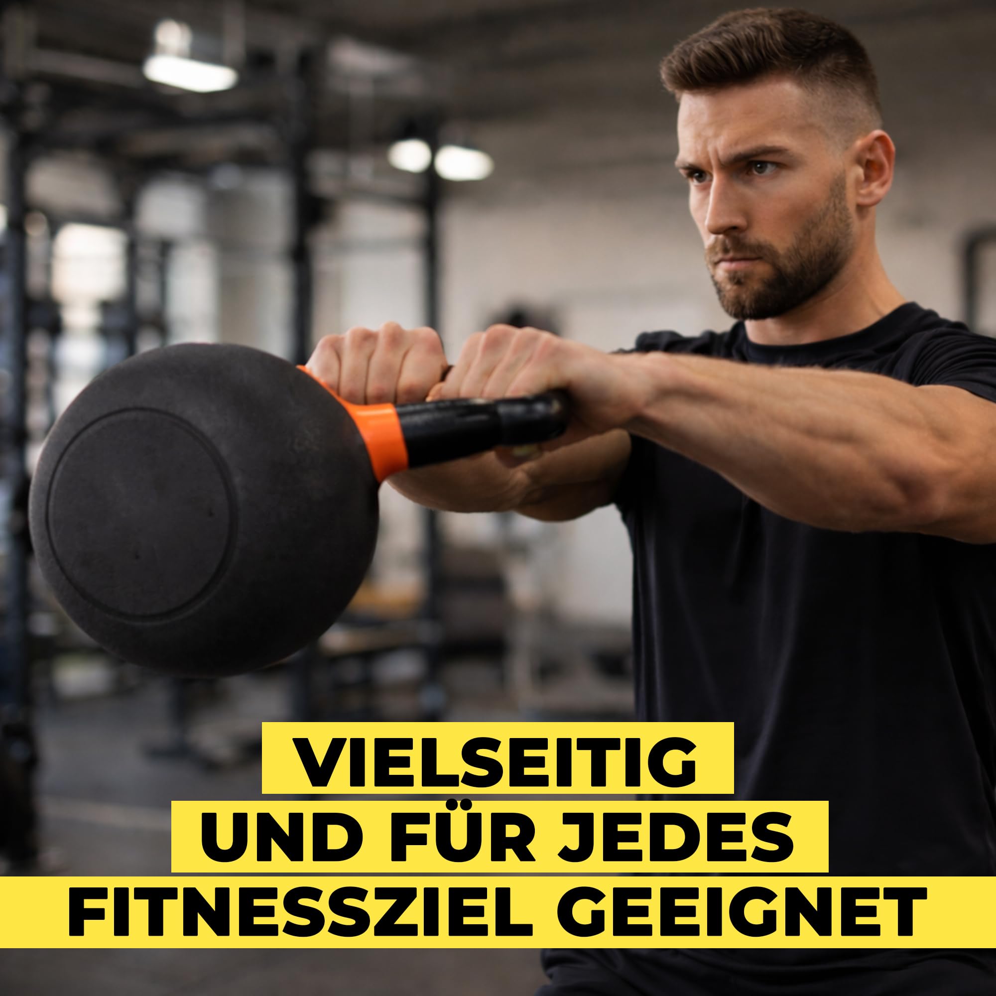 Premium-Kugelhantel 4-24 kg massivem Gusseisen | Kettlebell mit ergonomischem Griff, robuste Kettlebell für das Krafttraining, ideal für CrossFit, HIIT und das Heimtraining