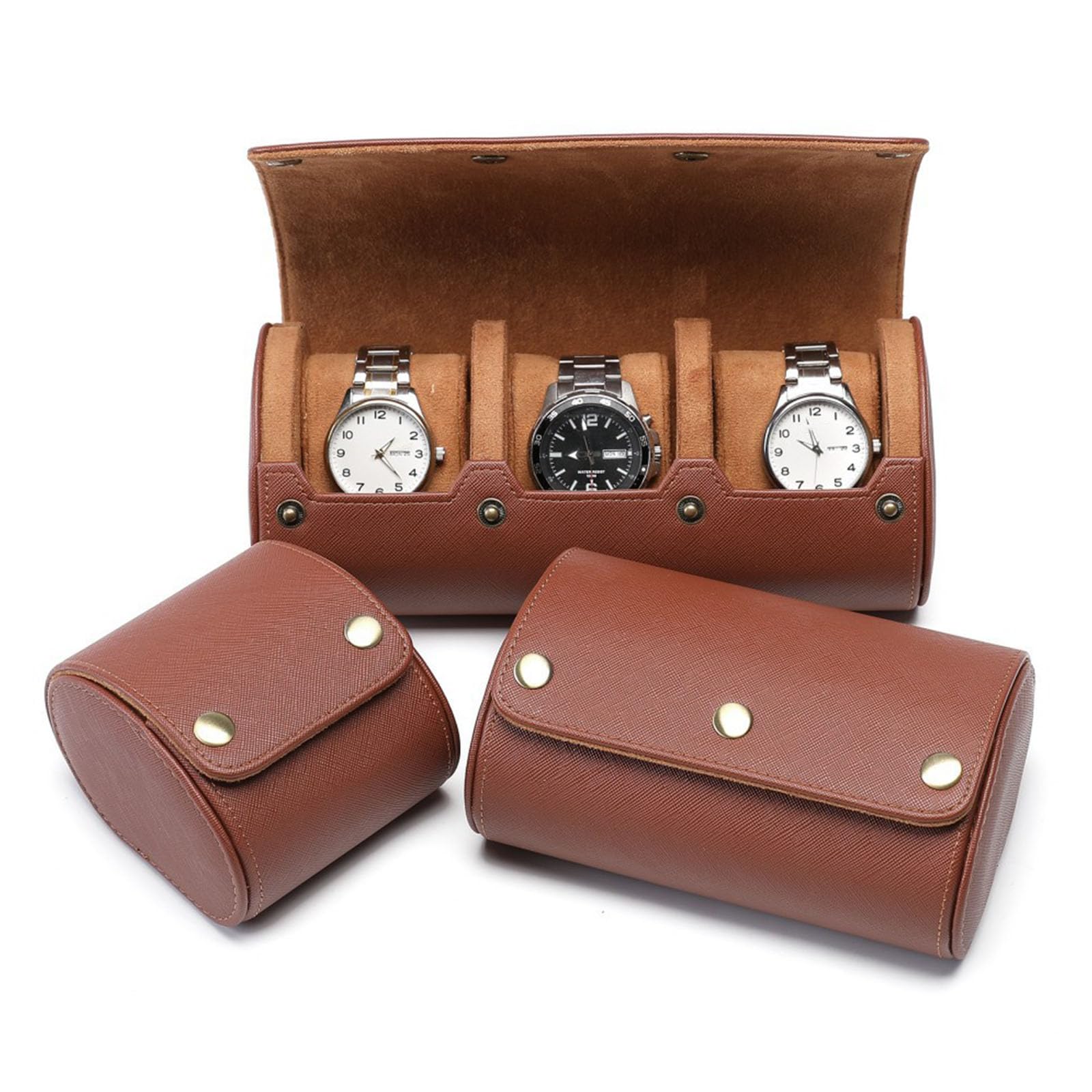 PURPLELILY Estuche de viaje para reloj, caja de almacenamiento para relojes de pulsera, almohadas extraíbles, contenedor de joyería para viajeros de negocios, contenedor de reloj, caja protectora