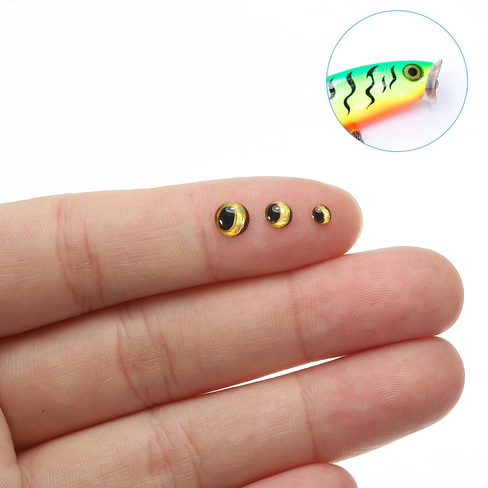 PATIKIL 600Pcs 4mm Fishing Lure Eyes Fly Tying Crafts for Fishing Baits DIY Gold - Image 3