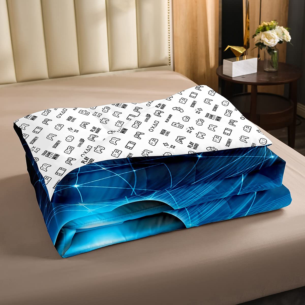 Biancheria da letto da gioco Singola Dimensione Videogiochi Comforter Set Gamer Biancheria Da Letto Trapunte Per Bambini Ragazzi Ragazzi Adolescenti Decorazione Della Sala Giochi Reversibile
